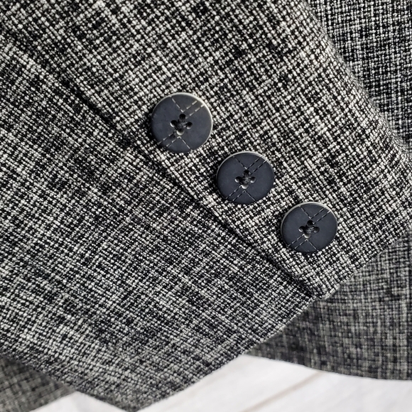 Preston & York Black White Button Down Pockets Suit Jacket Blazer Size 12 - Picture 5 of 10
